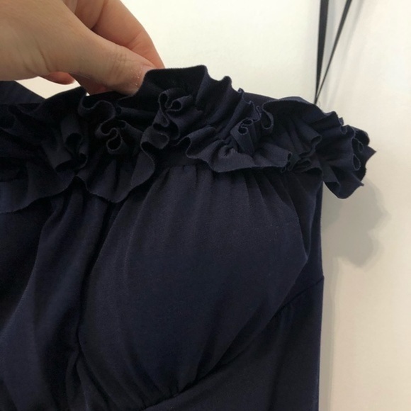 Enfocus Studio Navy One Shoulder Cocktail Dress - Picture 9 of 11